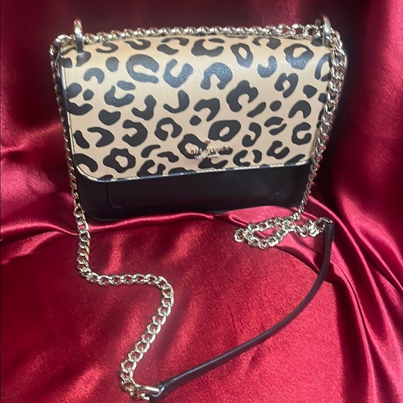 Kate Spade Leopard Print Crossbody Bag - Black and Beige NWOT - Picture 8 of 9